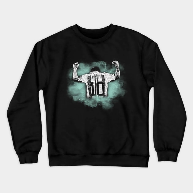 messi watercolor mint green Crewneck Sweatshirt by Punk Fashion